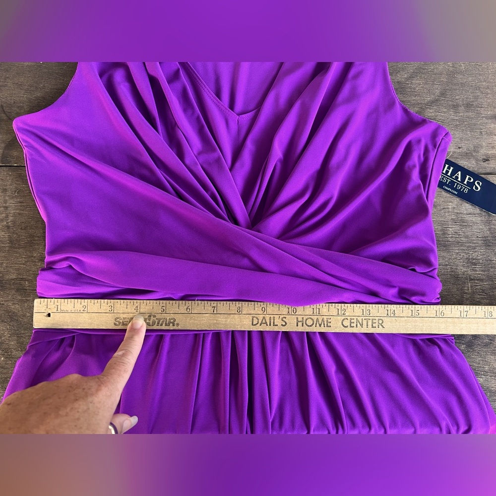 Chaps DAHLIA A-Line Midi Dress Sleeveless Stretch Purple Women's Size XL NWT - Picture 9 of 11